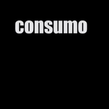 Texto em um fundo preto descreve: Consumo.