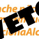 Imagem com uma frase escrito: "Veto". Em cima de letras laranjas.