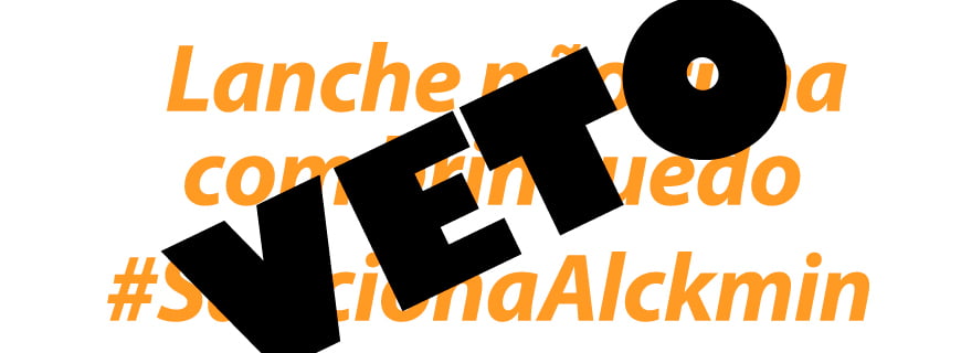 Imagem com uma frase escrito: "Veto". Em cima de letras laranjas.