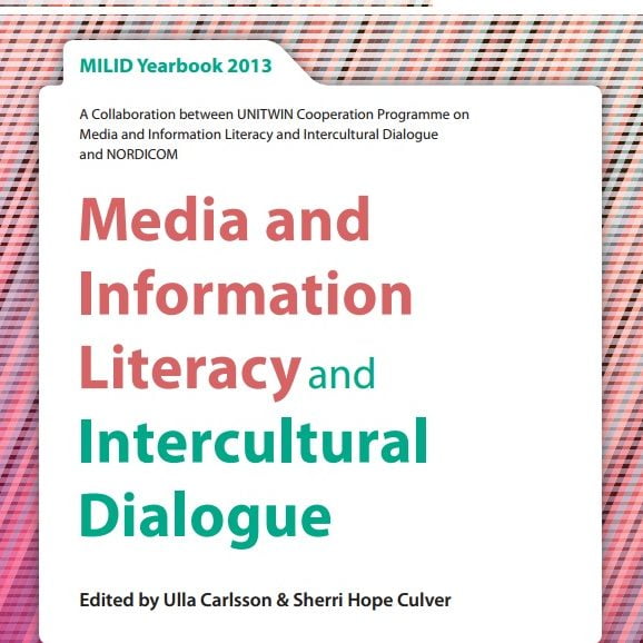 Imagem da capa do MILID livro do ano de 2013 em inglês: Media and Information Literacy and Intercultural Dialogue.