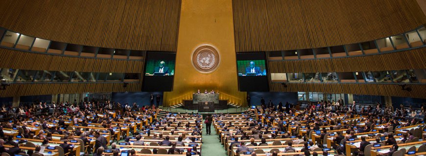Foto da assembleia geral da ONU.