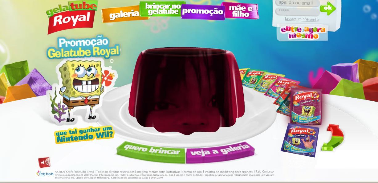Imagem promocional gelatina Bob Esponja.