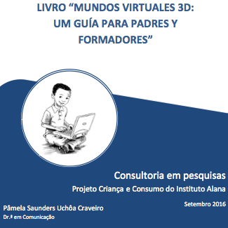 Capa do livro em espanhol: "Mundos virtuales 3d: Um guía para padres y formadores".