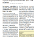 Imagem da capa de um documento em inglês: Sugary beverages represent a threat to global health.