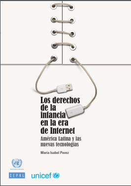 Imagem da capa do documento em espanhol: Los derechos de la infancia en la era de Internet. América latina y las nuevas tecnologías.