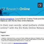 Imagem do documento em inglês: In their own words: what bothers children online? with the EU Kids Online Network.