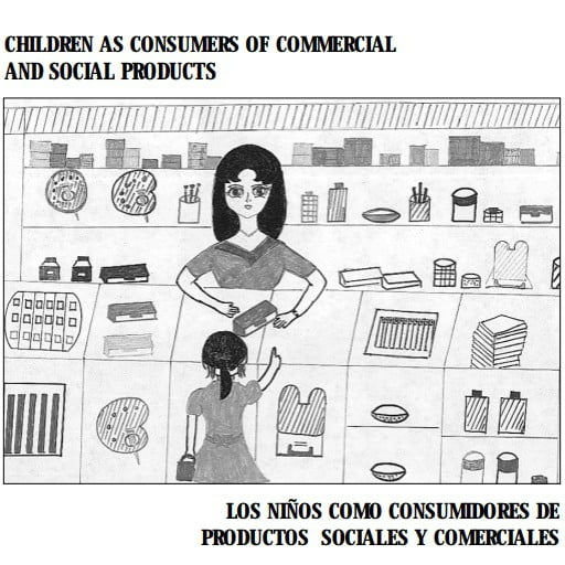 Capa do livro em espanhol: Los Ninõs como consumidores de productos sociales y comerciales.