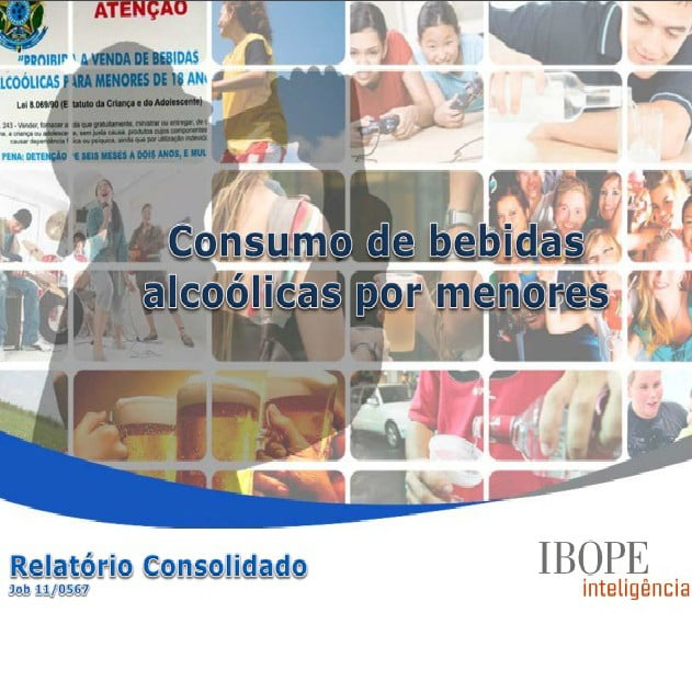 Capa da apresentação: Consumo de bebidas alcoólicas por menores.