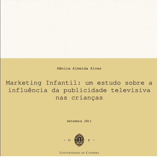 Capa do livro: Marketing Infantil: um estudo sobre a influência televisiva nas crianças.