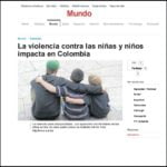 Foto de matéria em espanhol da página Mundo: La violencia contra las niñas y niños impacta en Colombia.