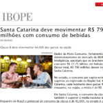 Foto de uma matéria da IBOPE: “Santa Catarina deve movimentar setenta e nove milhões de reais com consumo de bebidas”