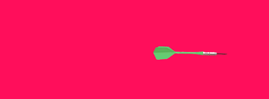 red background with a green dart